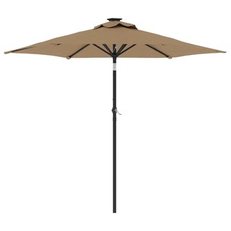 Parasol met stalen paal 225x225x212 cm taupe 2