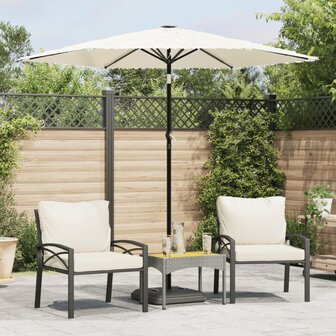 Parasol met stalen paal 223x223x213 cm wit 1