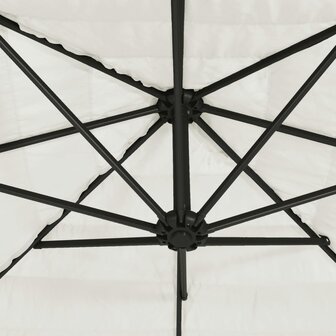 Parasol met stalen paal 223x223x213 cm wit 8