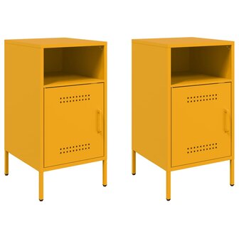 Nachtkastjes 2 st 36x39x68 cm staal mosterdgeel 2