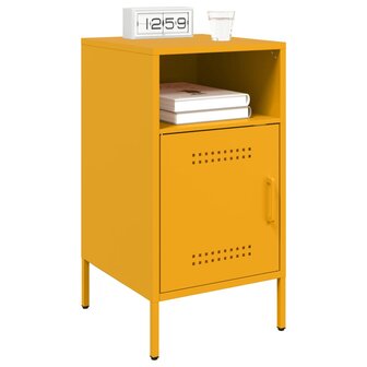 Nachtkastjes 2 st 36x39x68 cm staal mosterdgeel 3