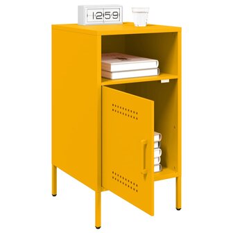 Nachtkastjes 2 st 36x39x68 cm staal mosterdgeel 4
