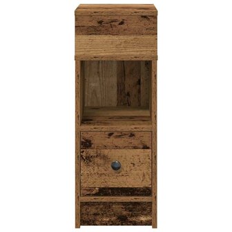 Nachtkastje met lade 25x31x66 cm oud houtkleurig 4