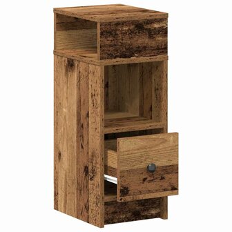 Nachtkastje met lade 25x31x66 cm oud houtkleurig 5