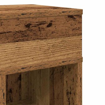 Nachtkastje met lade 25x31x66 cm oud houtkleurig 9