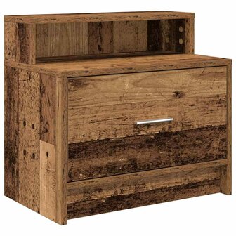 Nachtkastje met lade 51x31x47 cm oud houtkleurig 2