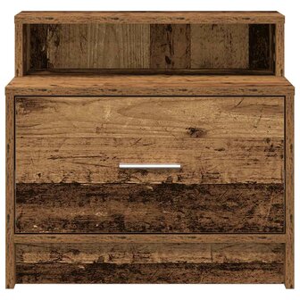 Nachtkastje met lade 51x31x47 cm oud houtkleurig 4