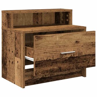 Nachtkastje met lade 51x31x47 cm oud houtkleurig 5
