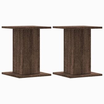 Plantenstandaards 2 st 30x30x40 cm bewerkt hout bruin eiken 2