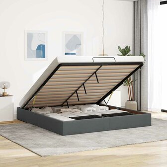 Bedframe zonder matras 200x200 cm stof donkergrijs 1