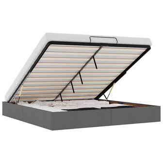 Bedframe zonder matras 200x200 cm stof donkergrijs 2