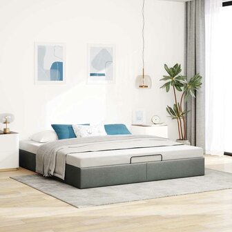 Bedframe zonder matras 200x200 cm stof donkergrijs 3