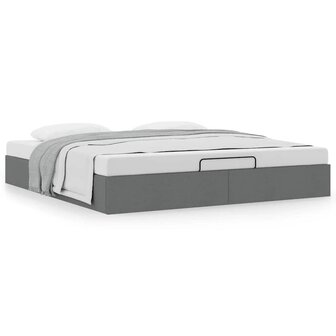 Bedframe zonder matras 200x200 cm stof donkergrijs 4