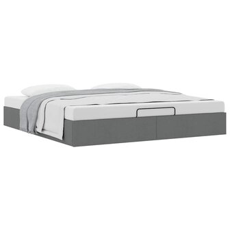 Bedframe zonder matras 200x200 cm stof donkergrijs 5