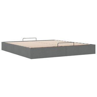 Bedframe zonder matras 200x200 cm stof donkergrijs 6