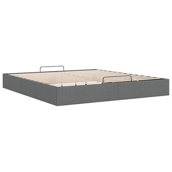 Bedframe zonder matras 200x200 cm stof donkergrijs 9