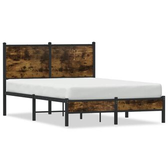 Bedframe zonder matras metaal gerookt eikenkleurig 120x200 cm 2