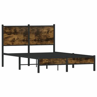 Bedframe zonder matras metaal gerookt eikenkleurig 120x200 cm 3