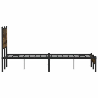Bedframe zonder matras metaal gerookt eikenkleurig 120x200 cm 6