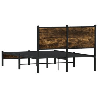 Bedframe zonder matras metaal gerookt eikenkleurig 120x200 cm 7