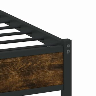 Bedframe zonder matras metaal gerookt eikenkleurig 120x200 cm 8