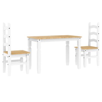 3-delige Eethoek Panama massief grenenhout wit 2
