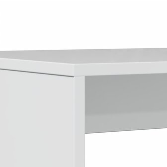3-delige Eettafel en bankenset bewerkt hout hoogglans wit 8