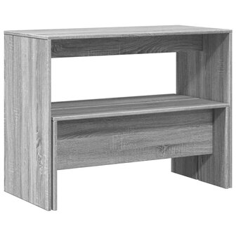 3-delige Eettafel en bankenset bewerkt hout grijs sonoma eiken 7