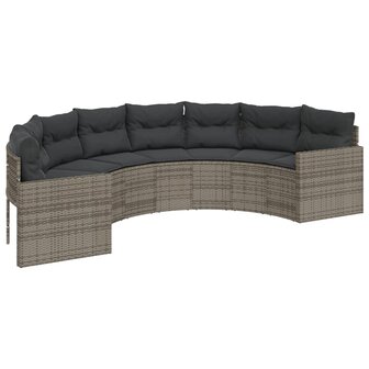 2-delige Loungeset halfrond poly rattan grijs 3