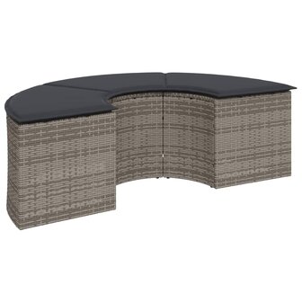 2-delige Loungeset halfrond poly rattan grijs 4