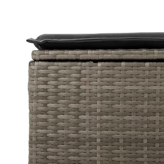 2-delige Loungeset met kussens poly rattan acacia grijs 5