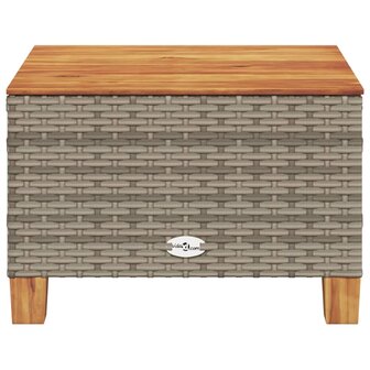 Tuintafel 55x55x36 cm poly rattan en acaciahout grijs 4