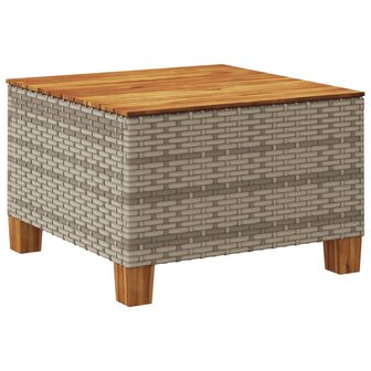 Tuintafel 55x55x36 cm poly rattan en acaciahout grijs 6