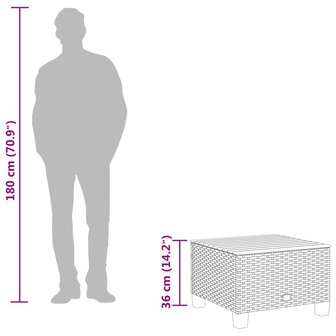 Tuintafel 55x55x36 cm poly rattan en acaciahout grijs 9