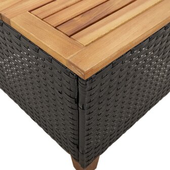 Tuintafel 45x45x37 cm poly rattan en acaciahout zwart 8