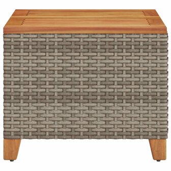 Tuintafel 45x45x37 cm poly rattan en acaciahout grijs 5