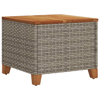 Tuintafel 45x45x37 cm poly rattan en acaciahout grijs 6