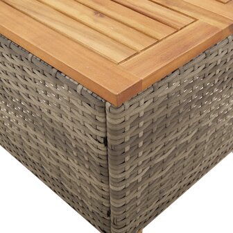 Tuintafel 45x45x37 cm poly rattan en acaciahout grijs 8