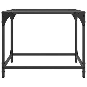 Salontafel met transparant glazen blad 50x50x40 cm staal 5