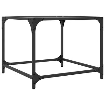 Salontafel met transparant glazen blad 50x50x40 cm staal 6