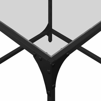 Salontafel met transparant glazen blad 50x50x40 cm staal 8