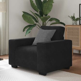 Fauteuil 60 cm fluweel zwart 1