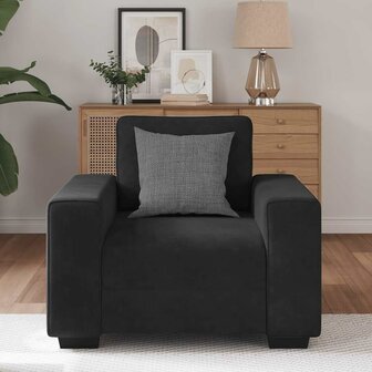 Fauteuil 60 cm fluweel zwart 3