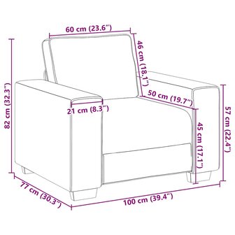 Fauteuil 60 cm fluweel zwart 9