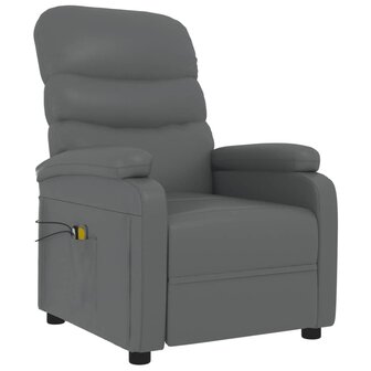 Massagestoel elektrisch kunstleer grijs 3
