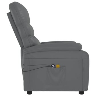 Massagestoel elektrisch kunstleer grijs 5