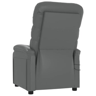 Massagestoel elektrisch kunstleer grijs 6