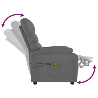 Massagestoel elektrisch kunstleer grijs 7
