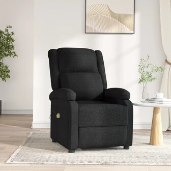 Massagestoel elektrisch stof zwart 1