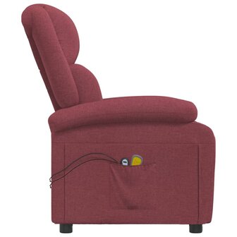 Massagestoel elektrisch stof wijnrood 5